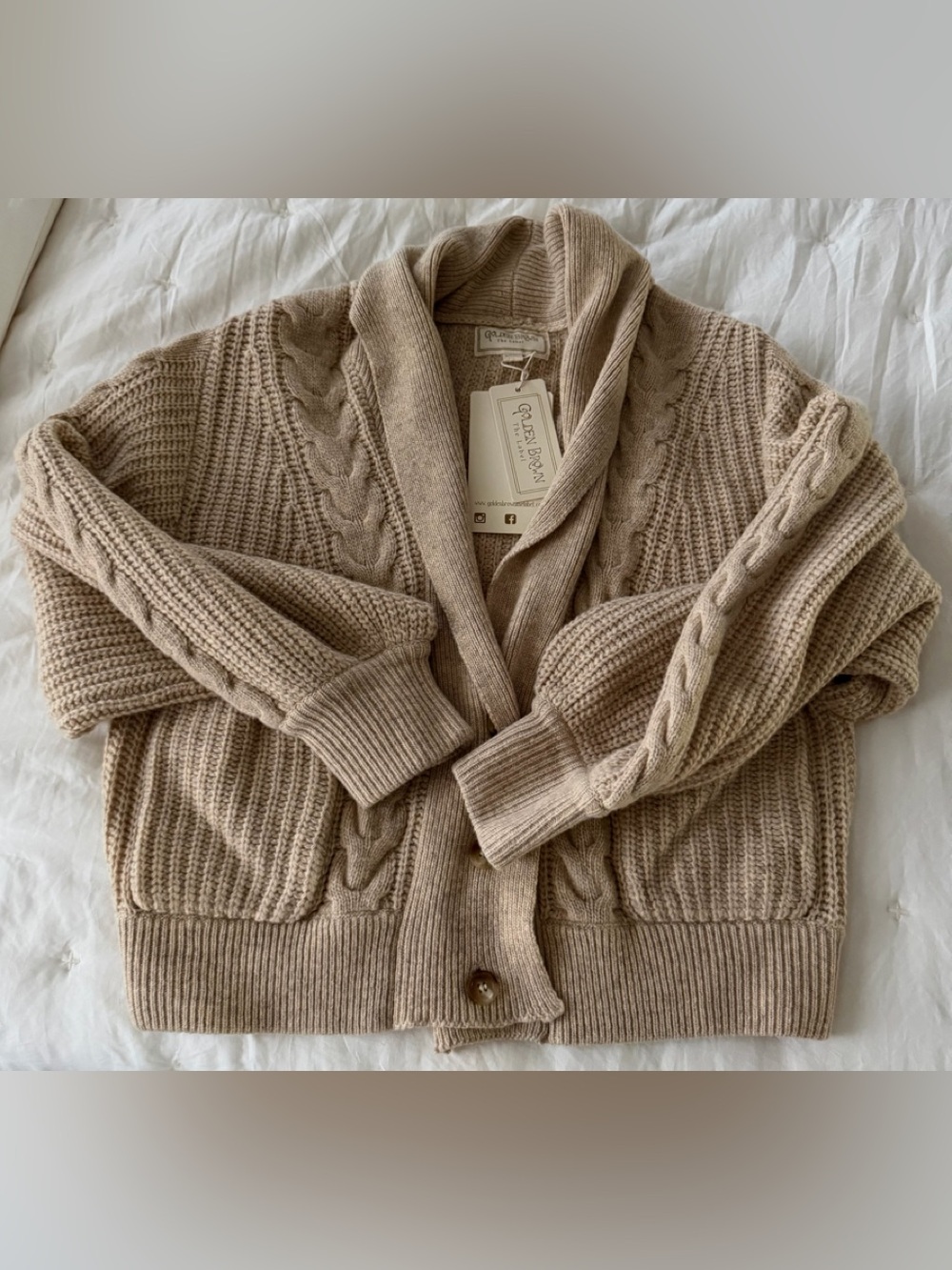 Golden Brown the Label Jericho Cardigan Sweater - Picture 6 of 6
